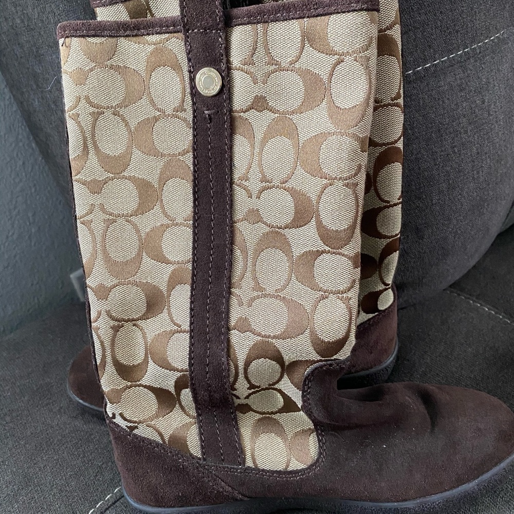 Coach Tullip Signature Suede Boots - Picture 2 of 5